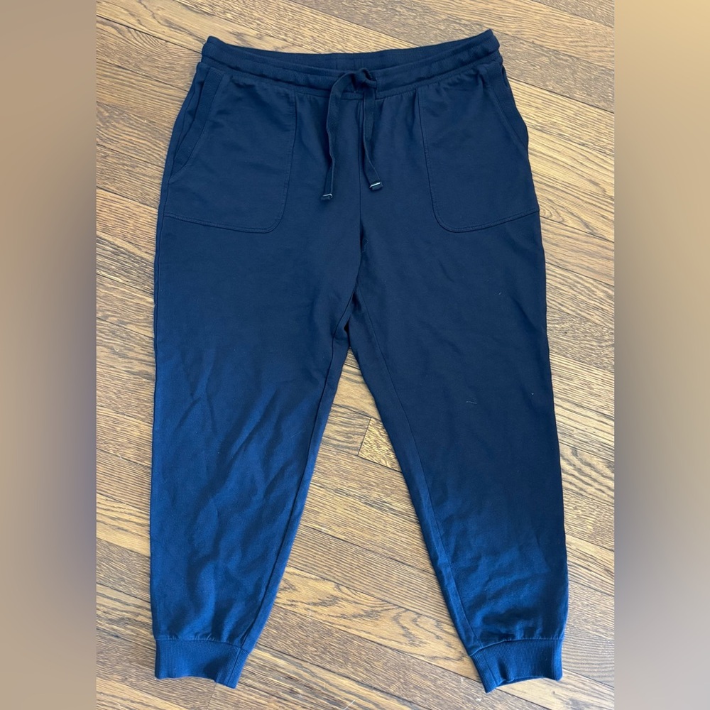 J. Jill‎ Navy Women's Drawstring Fit Rib-Trimmed Joggers